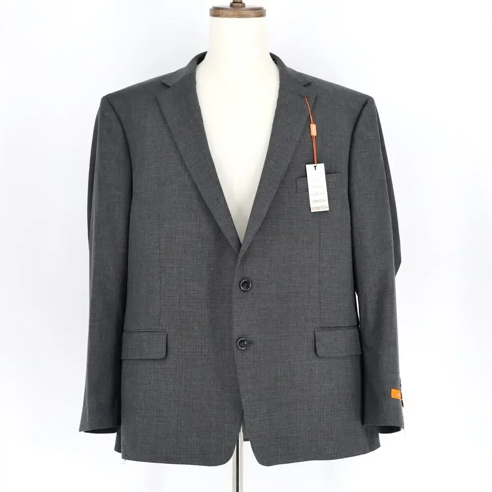 Tallia Men's Solid Grey Classic Slim-Fit Sport Coat Formal Suit Blazer Size 50R